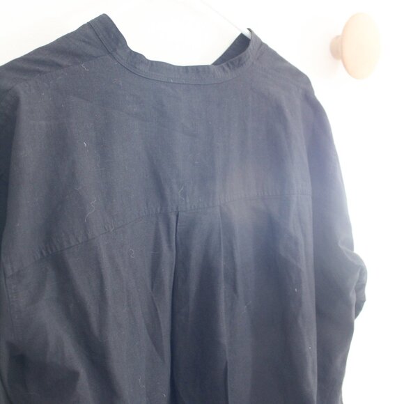 Uniqlo Collarless Button Down Long Sleeve Linen Top - Size Large - Picture 6 of 8